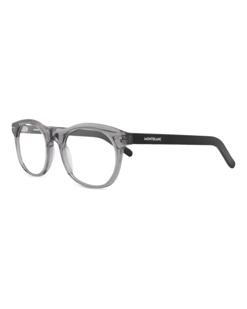 Montblanc Runde Brille mit Logo-Print - Grau Grau