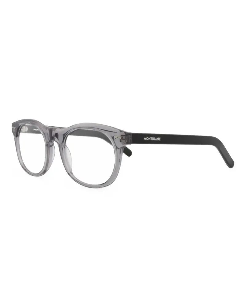 Montblanc logo-print round-frame glasses - Grau Grau