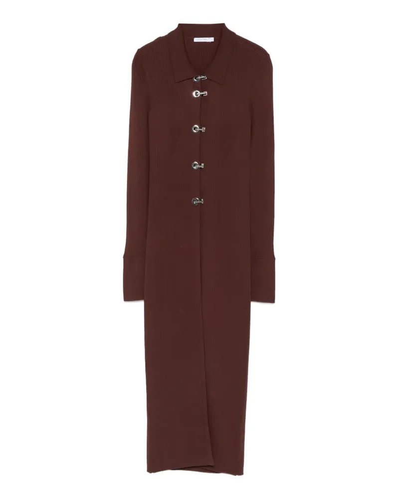Patrizia Pepe ribbed toggle-fastening cardigan - Braun Braun