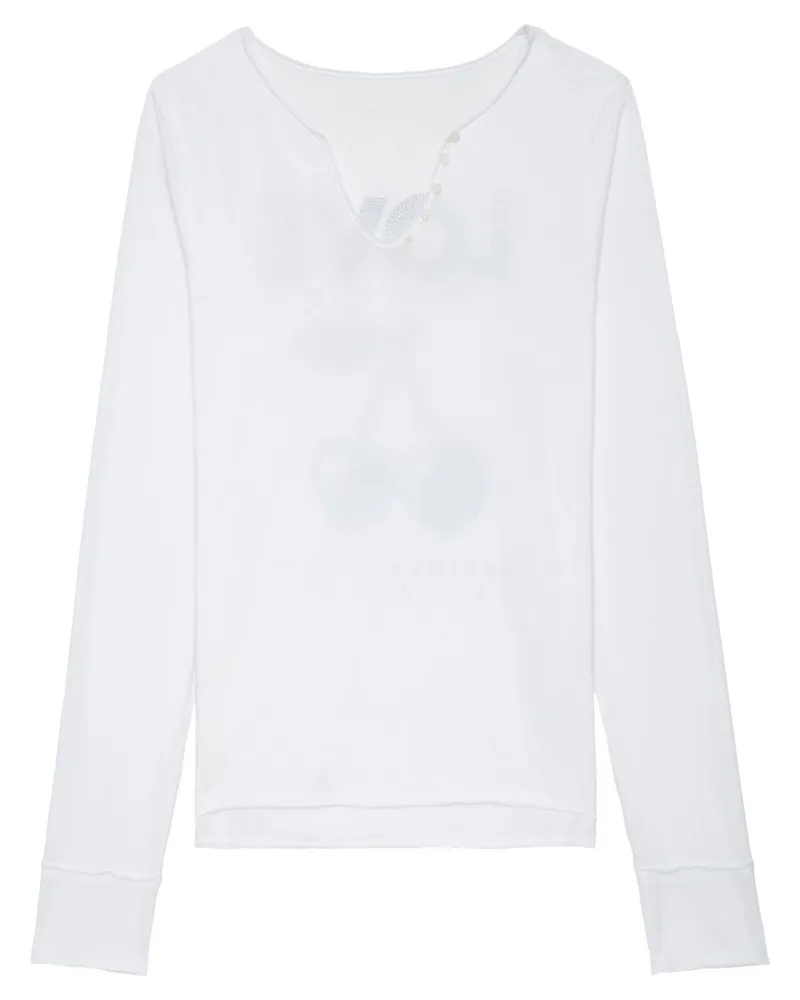 Zadig & Voltaire T-Shirt mit Henley-Kragen - Weiß Weiß