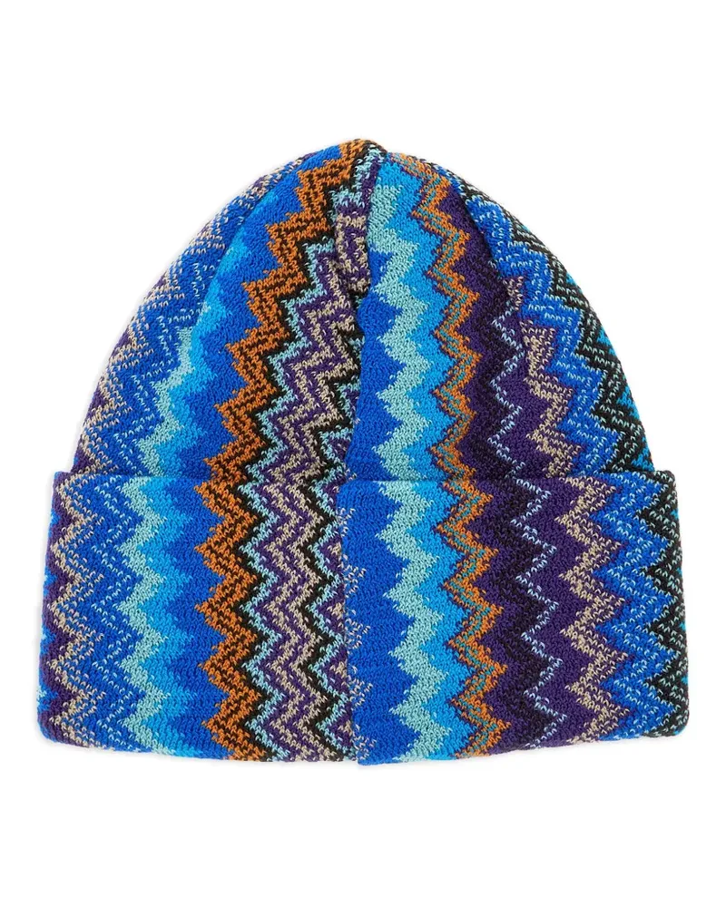 Missoni Beanie mit Zickzackmuster - Blau Blau