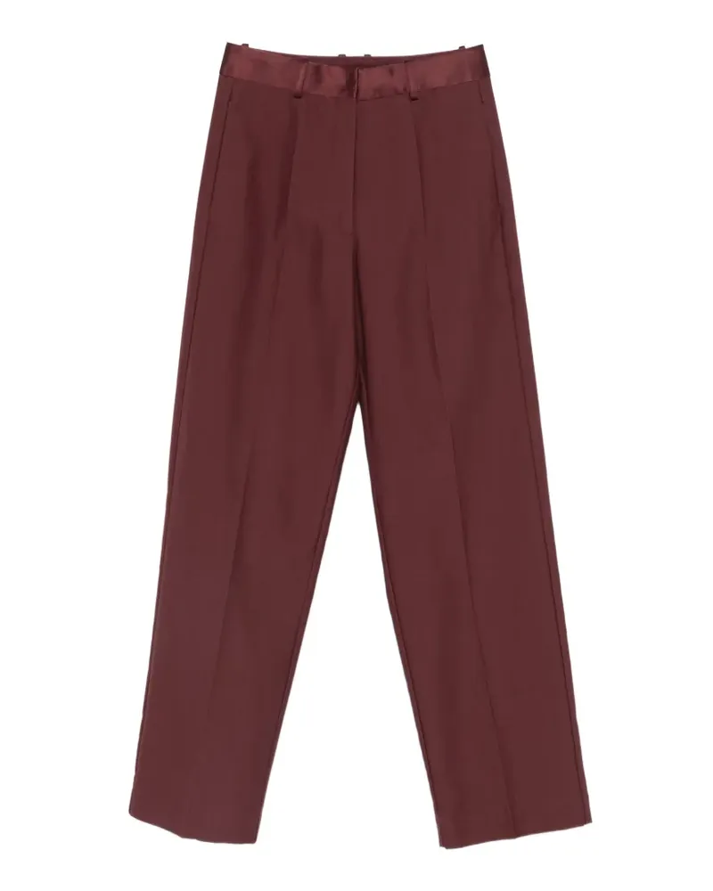 forte_forte satin-waistband pressed-crease trousers - Rot Rot