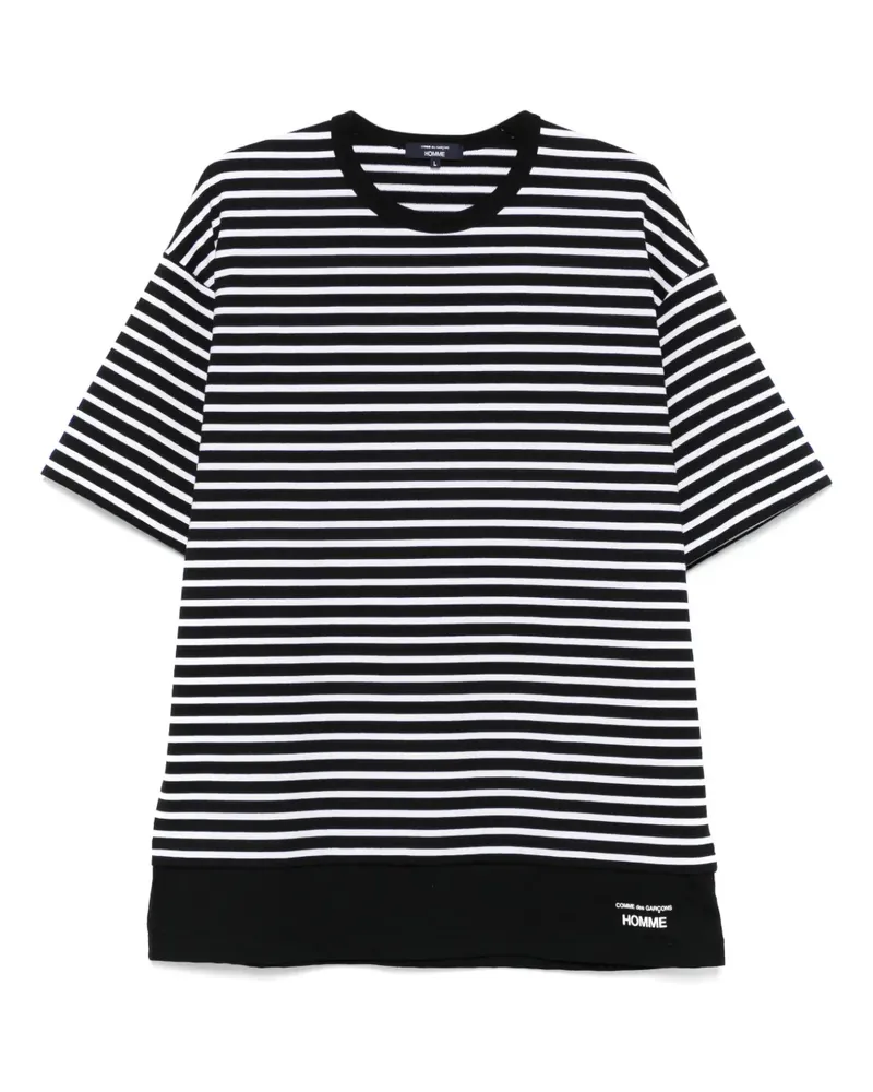 Comme des Garçons Gestreiftes T-Shirt - Schwarz Schwarz