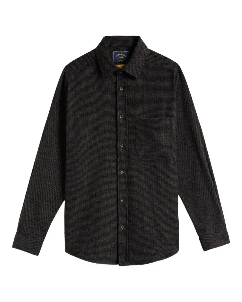 Portuguese Flannel Sounds Flanellhemd mit Hahnentrittmuster - Braun Braun