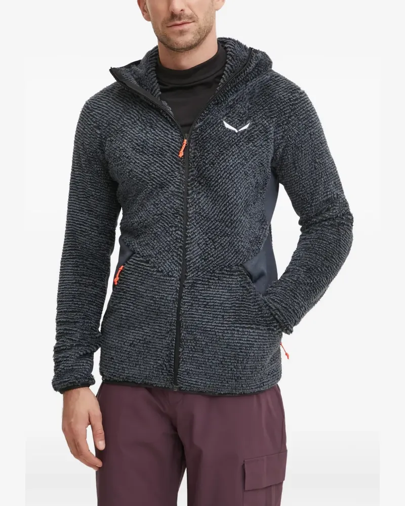 Salewa Kapuzenjacke mit Fleece-Struktur - Grau Grau
