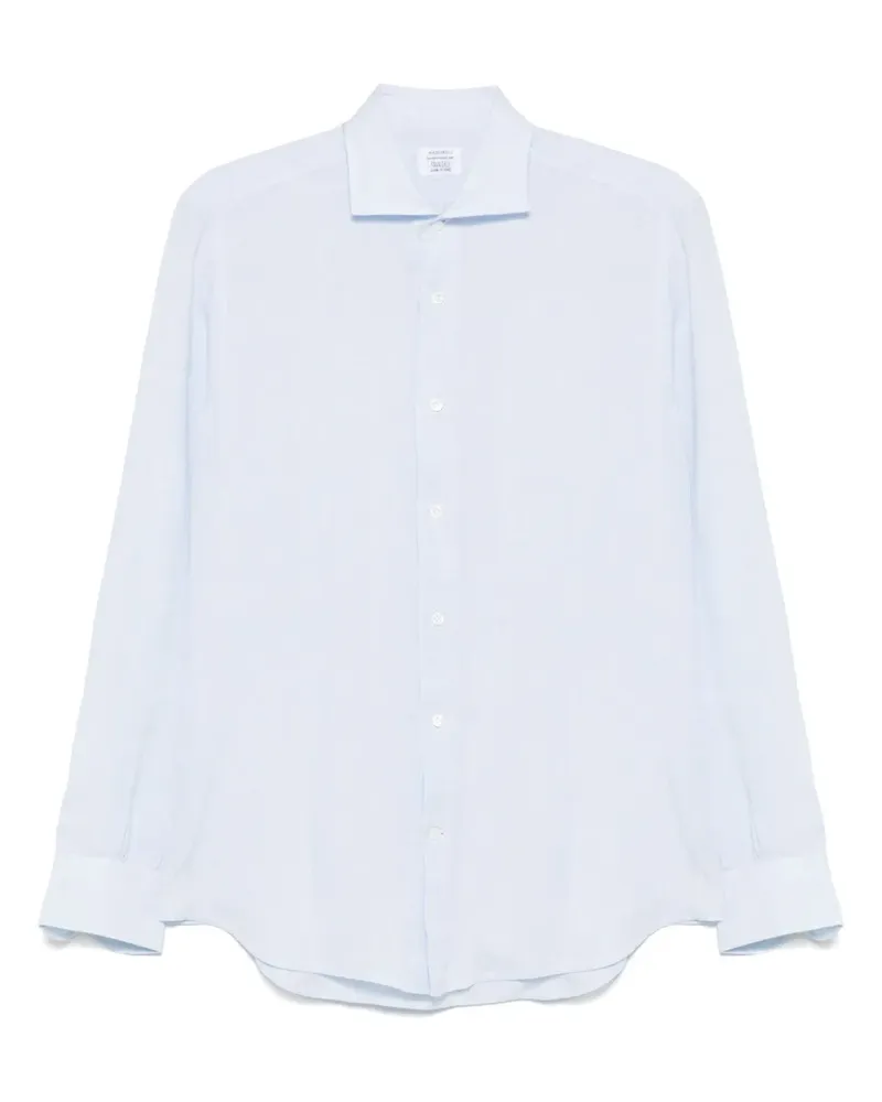 MAZZARELLI Hemd aus Leinen - Blau Blau