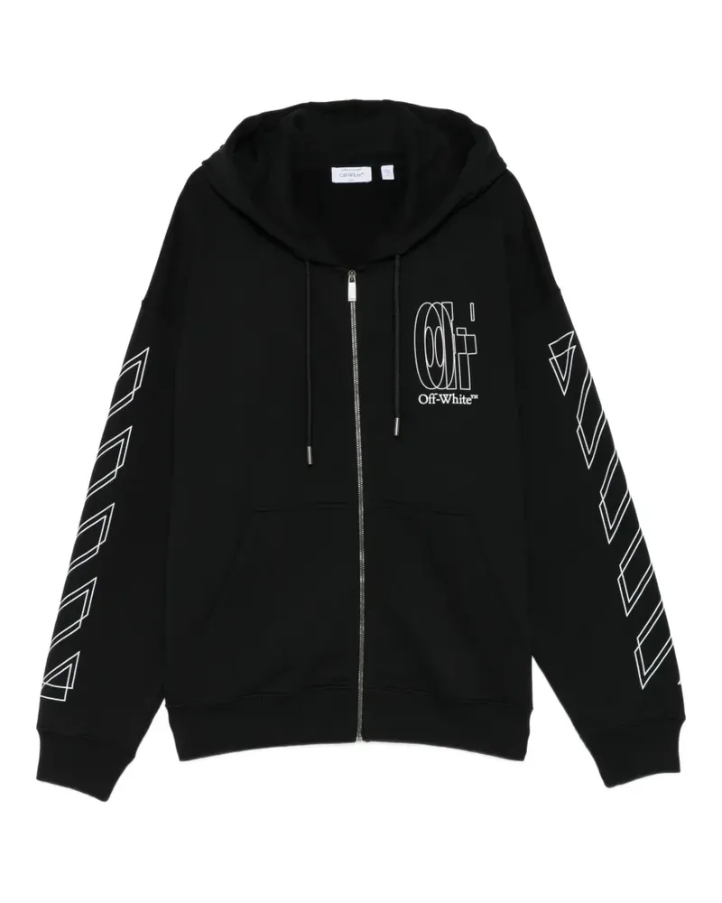 OFF-WHITE Outline Kapuzenjacke mit doppeltem Pfeil - Schwarz Schwarz