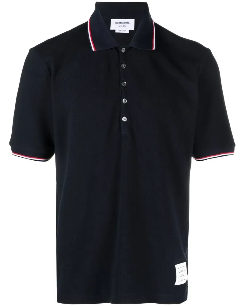 Thom Browne Poloshirt mit Streifen - Blau Blau