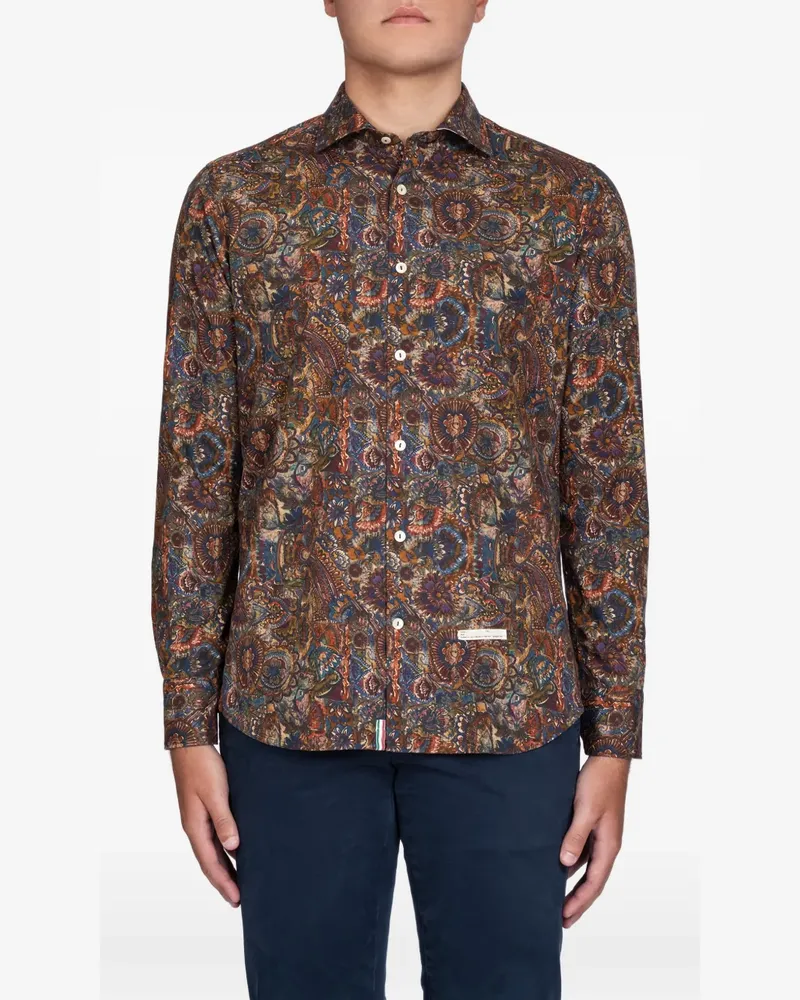 Tintoria Mattei Hemd mit Paisleymuster - Braun Braun