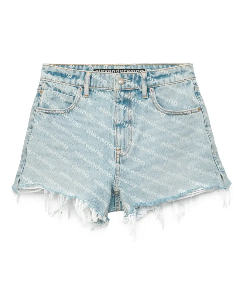 Alexander Wang Jeans-Shorts mit Logo-Print - Blau Blau