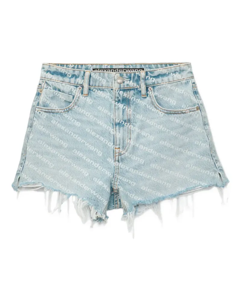 Alexander Wang Jeans-Shorts mit Logo-Print - Blau Blau
