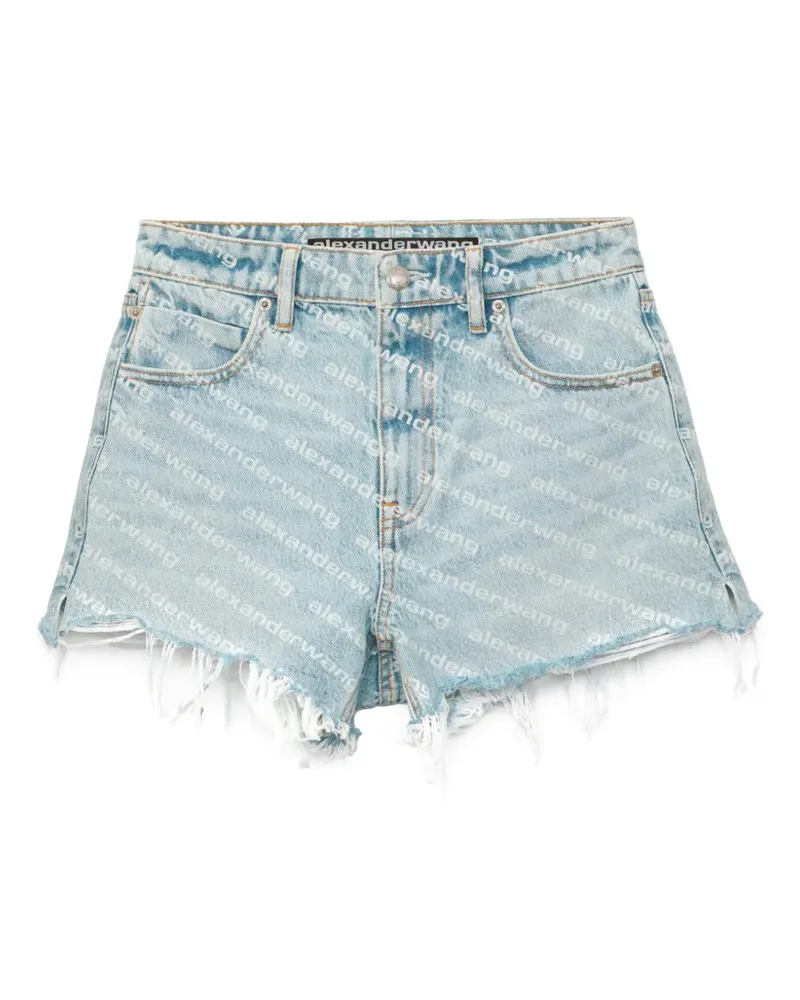 Alexander Wang Jeans-Shorts mit Logo-Print - Blau Blau