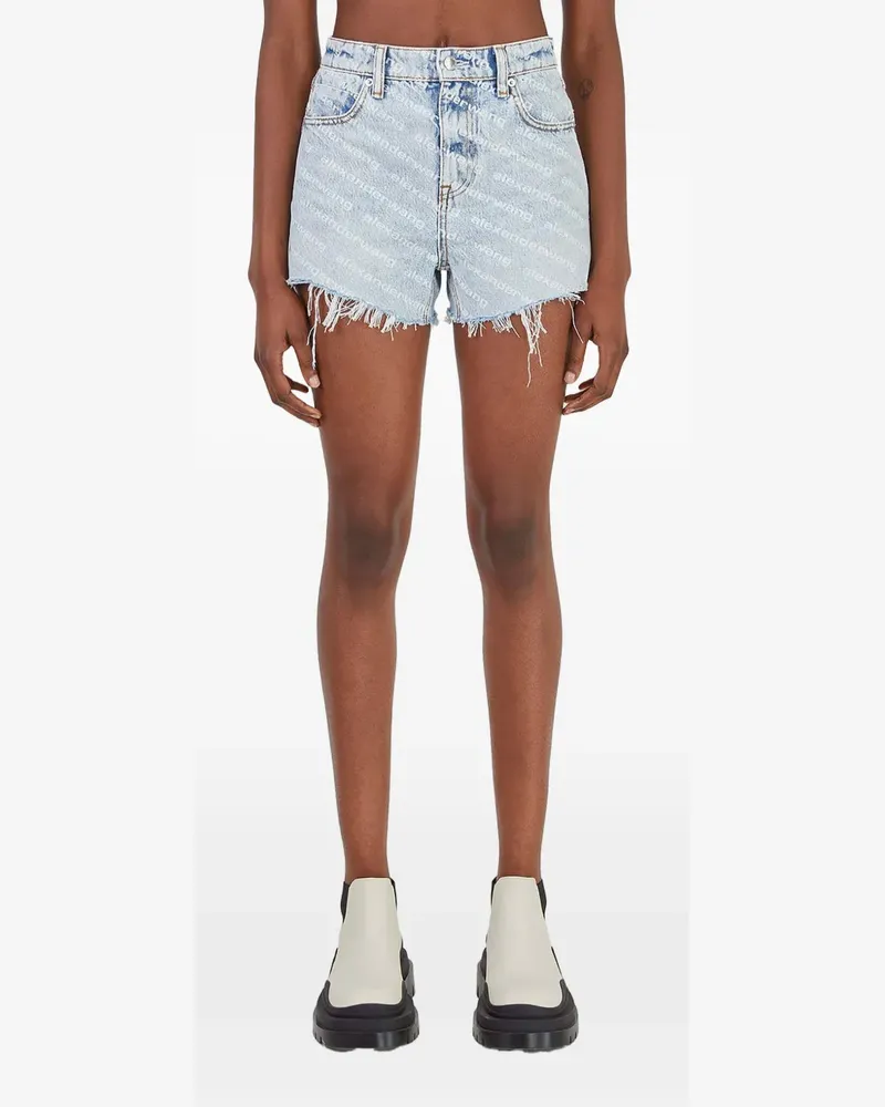 Alexander Wang Jeans-Shorts mit Logo-Print - Blau Blau