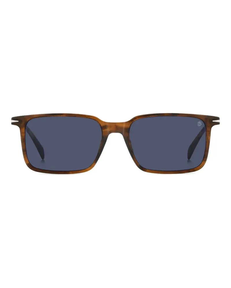 EYEWEAR by DAVID BECKHAM tortoiseshell-effect rectangle-frame sunglasses - Braun Braun