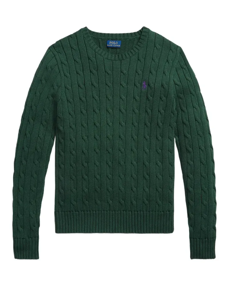Ralph Lauren Pullover mit Zopfmuster und Logo-Stickerei - Grün Grün