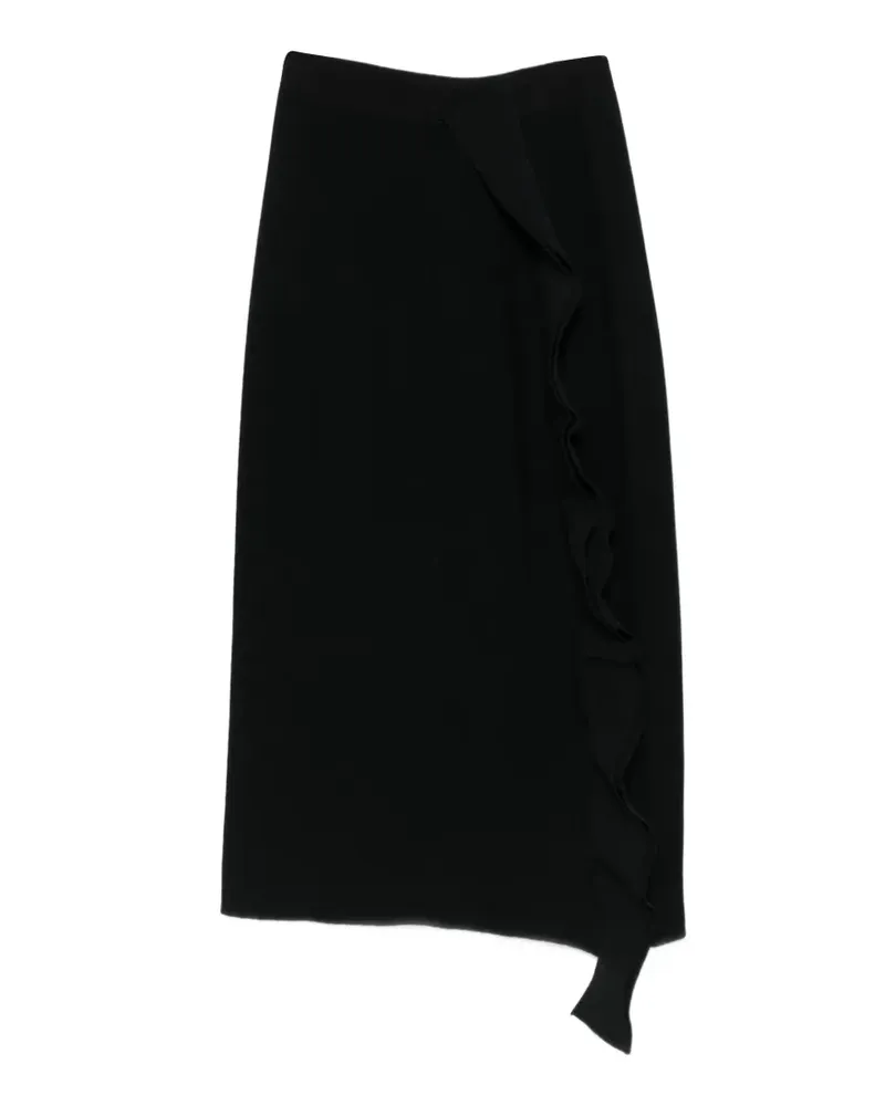 Liviana Conti Midirock mit Rüschendetail - Schwarz Schwarz