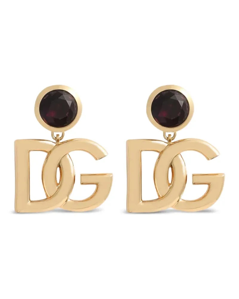 Dolce & Gabbana Ohrringe mit Logo-Schild - Gold Gold