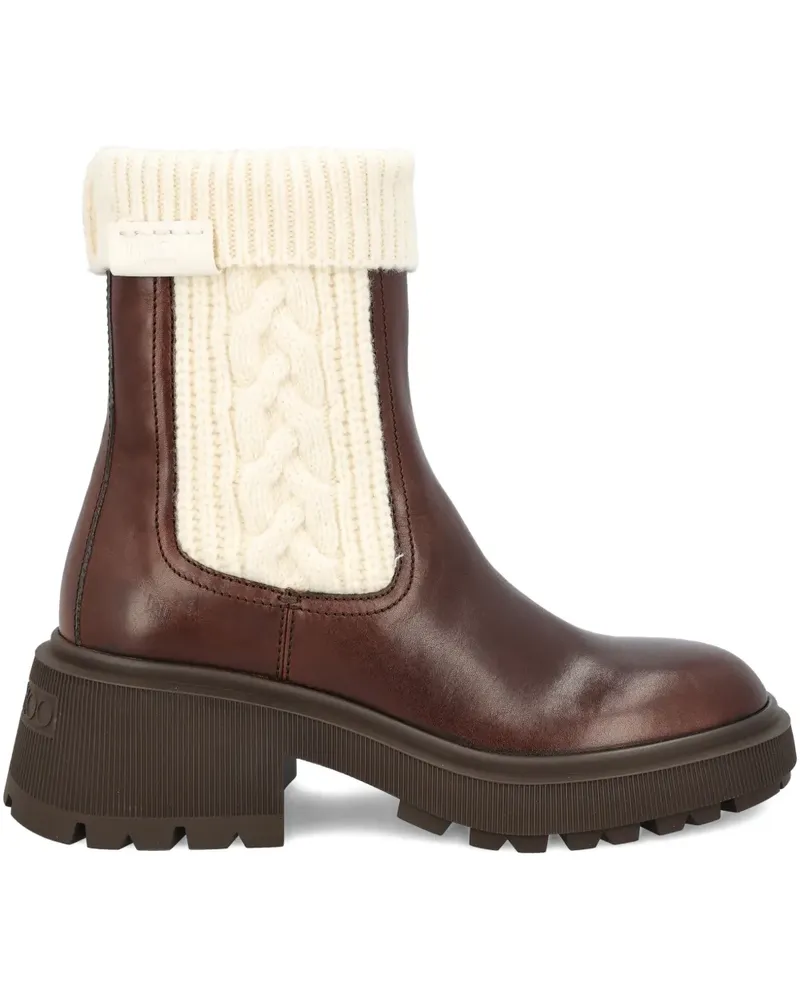Jimmy Choo Stiefel mit gestricktem Besatz - Braun Braun