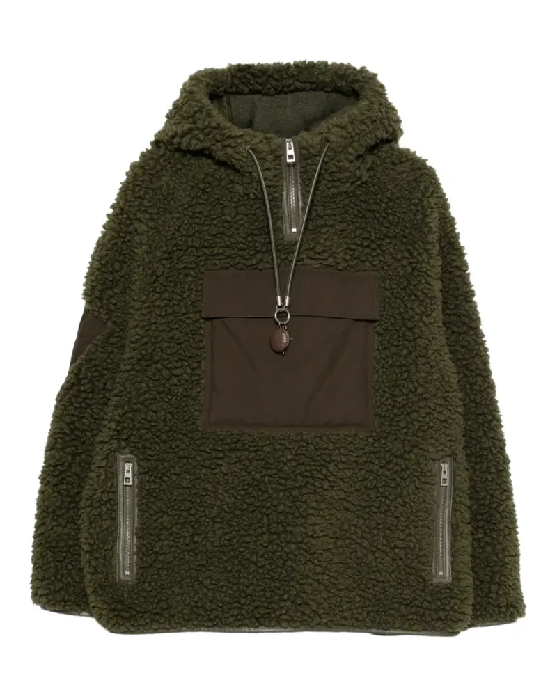 Loewe Kapuzenjacke mit Fleece-Struktur - Grün Grün
