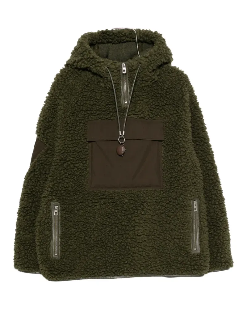 Loewe Kapuzenjacke mit Fleece-Struktur - Grün Grün