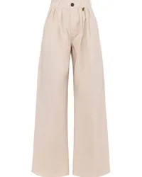 Elisabetta Franchi Wide-Leg-Hose mit Faltendetail Nude