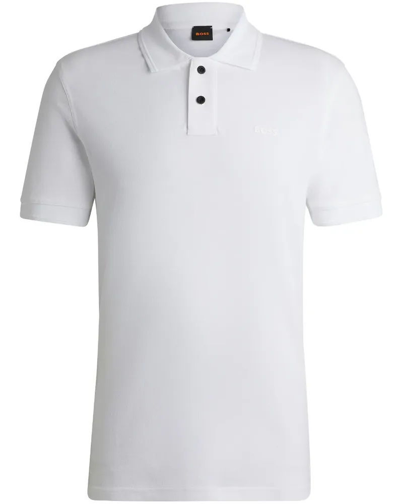 HUGO BOSS Poloshirt mit Logo-Print - Weiß Weiß
