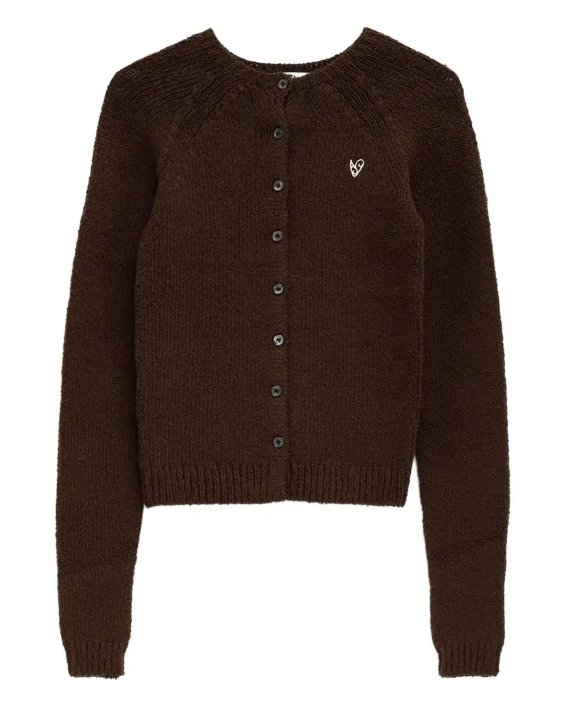 Acne Studios Cardigan mit Herzstickerei - Braun Braun