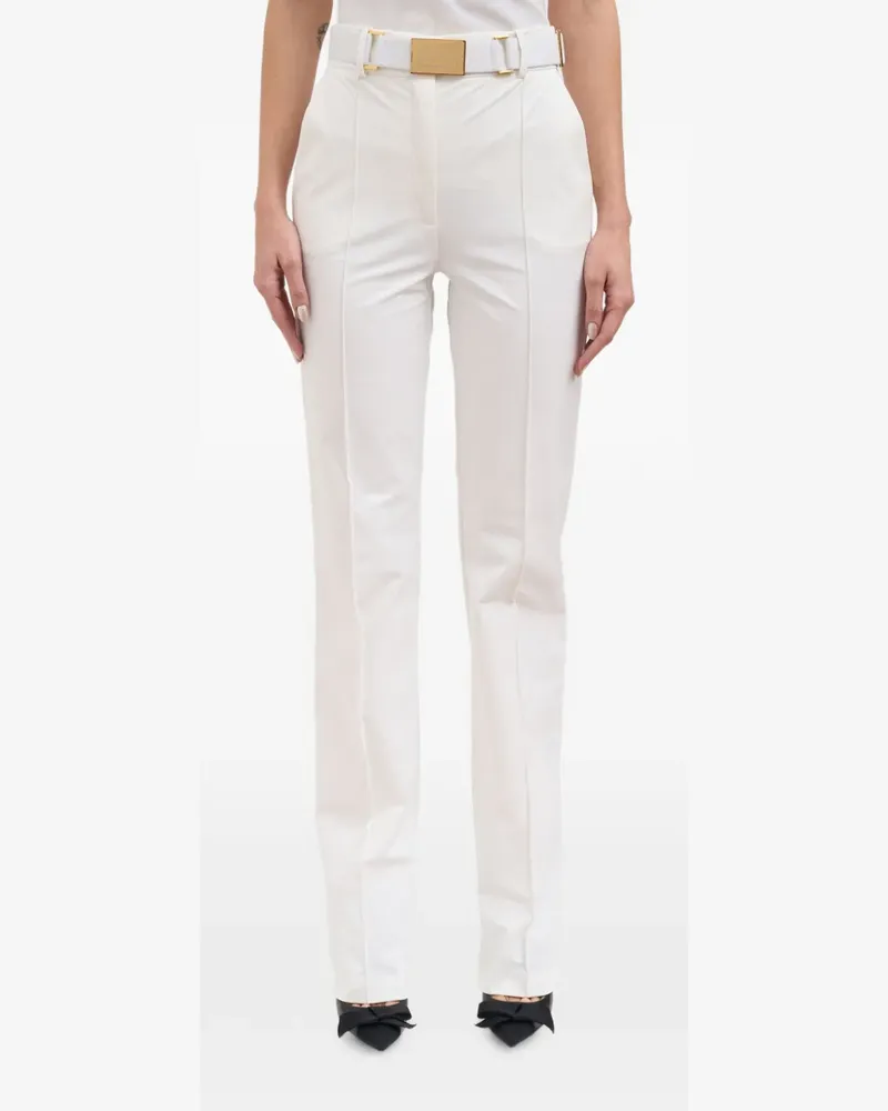 Elisabetta Franchi Schmale Hose mit Gürtel - Weiß Weiß