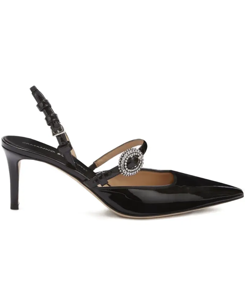 Ermanno Scervino Verzierte Slingback-Sandalen - Schwarz Schwarz