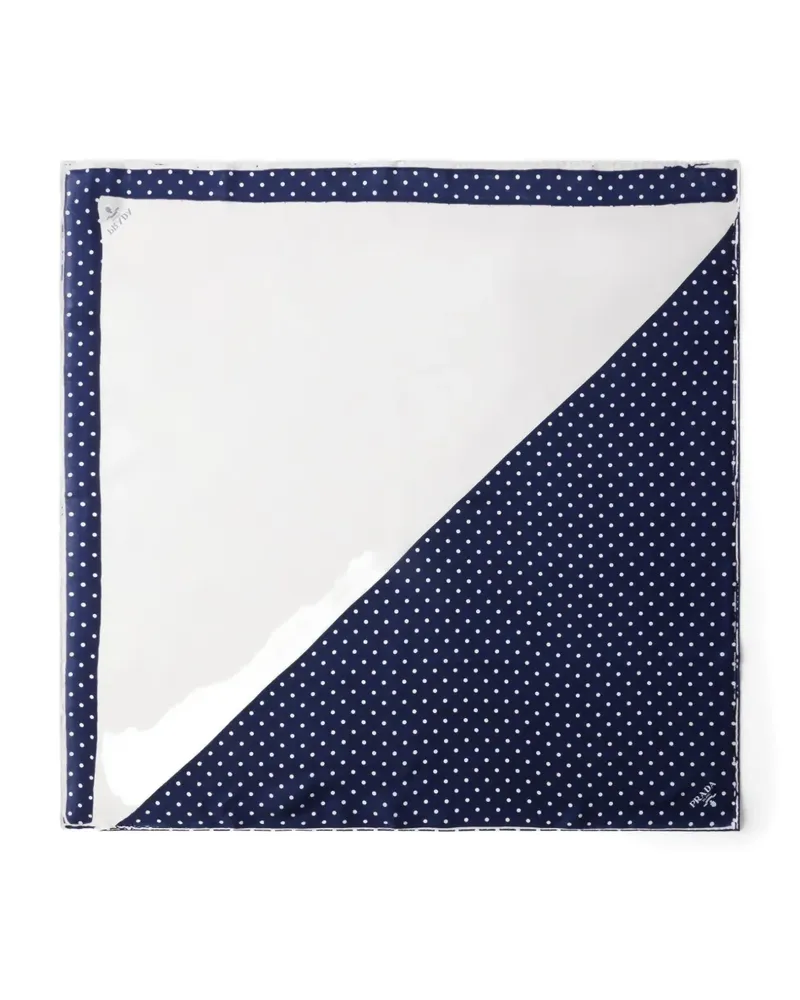 Prada printed twill scarf 90 - Blau Blau