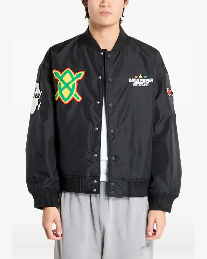 Converse x Daily Paper stadium jacket - Schwarz Schwarz