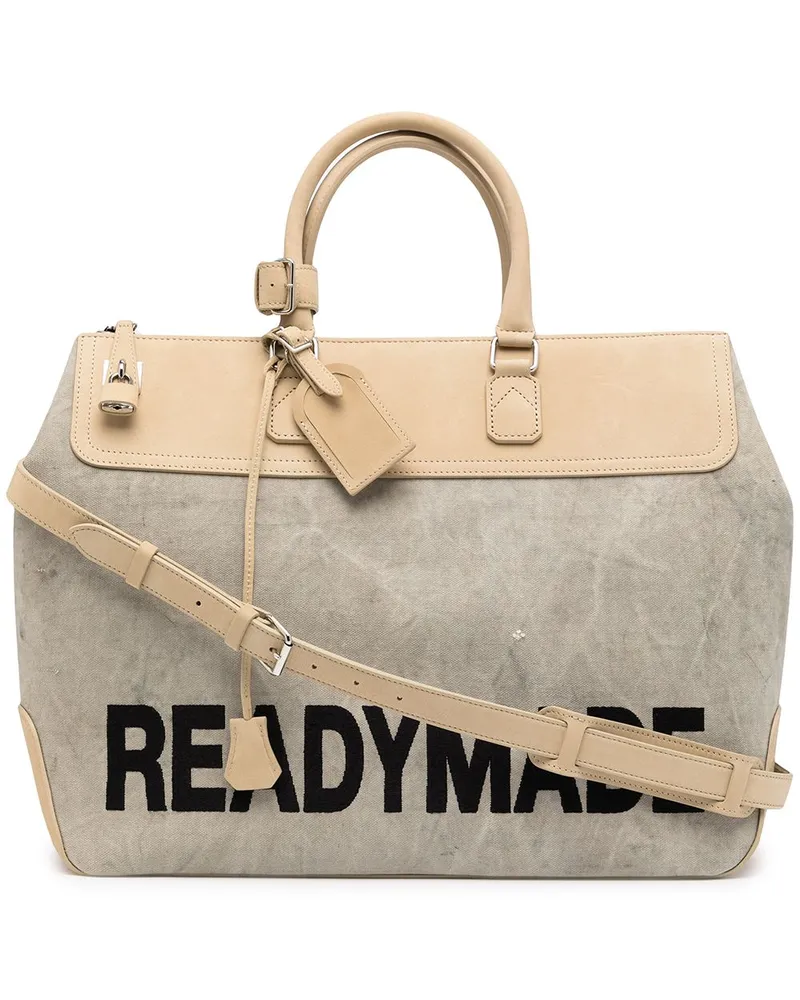 READYMADE Reisetasche mit Logo-Print - Nude Nude