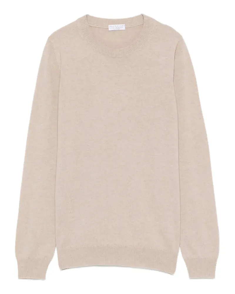 Brunello Cucinelli Pullover mit rundem Ausschnitt - Nude Nude