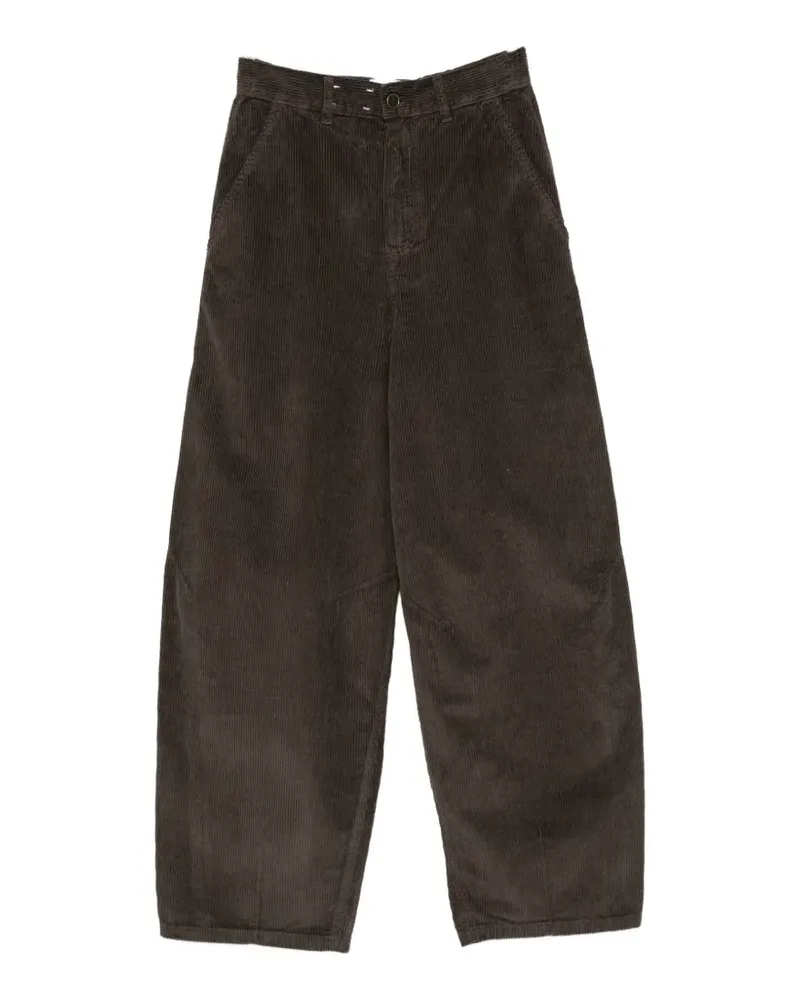 ALYSI corduroy barrel-leg trousers - Braun Braun