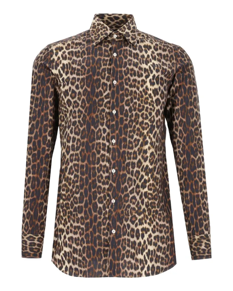 Gabriele Pasini Hemd mit Leoparden-Print - Braun Braun