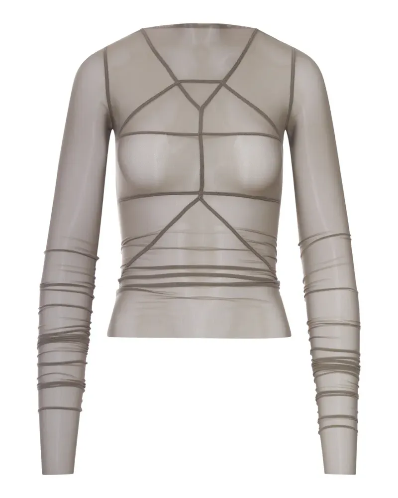 Rick Owens tulle T-shirt - Braun Braun