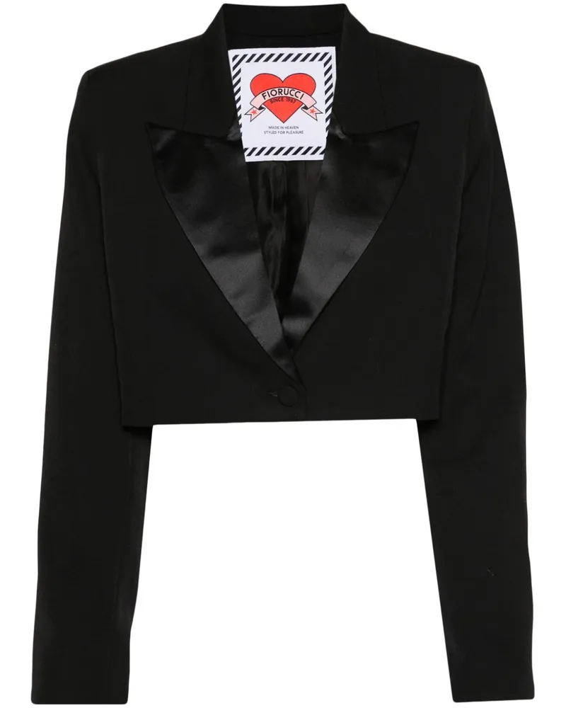 Fiorucci Cropped-Blazer mit Herz-Patch Schwarz