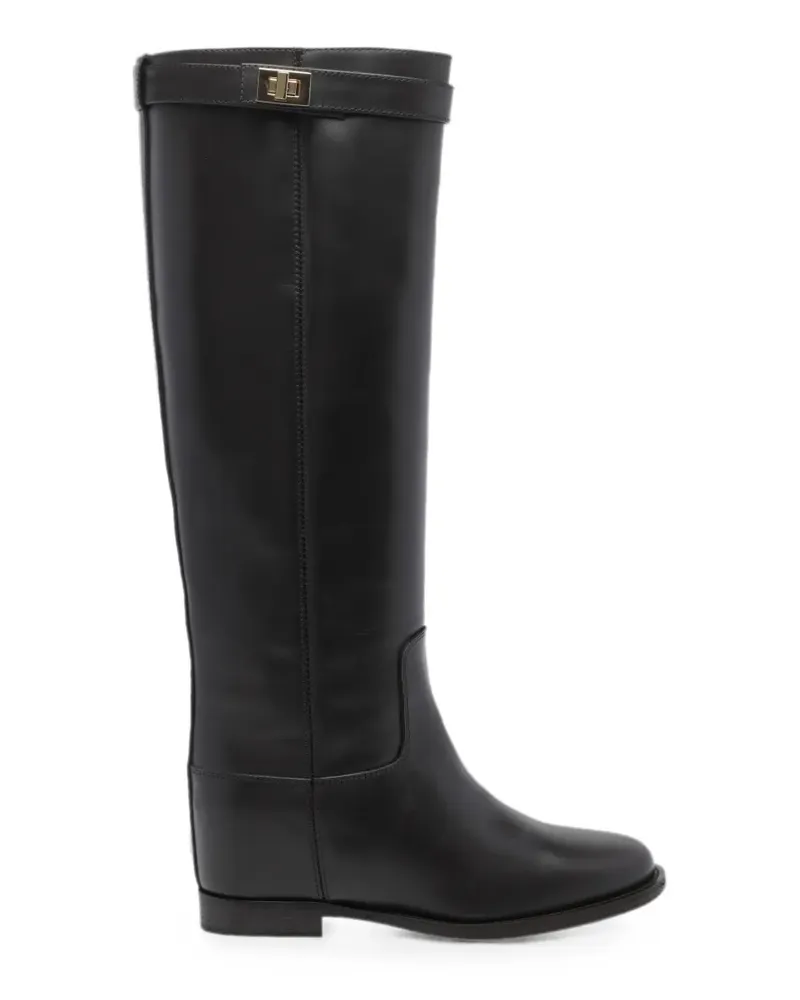 Via Roma 15 padlock-detail boots - Braun Braun