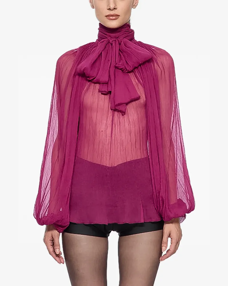 ATU Body Couture Bluse aus Seide mit Schaldetail - Rosa Rosa