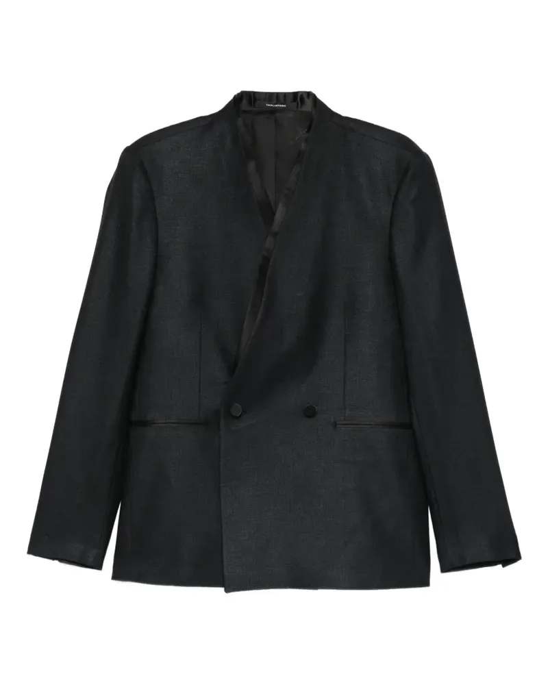 Tagliatore Alex Blazer mit Satinbesatz - Schwarz Schwarz
