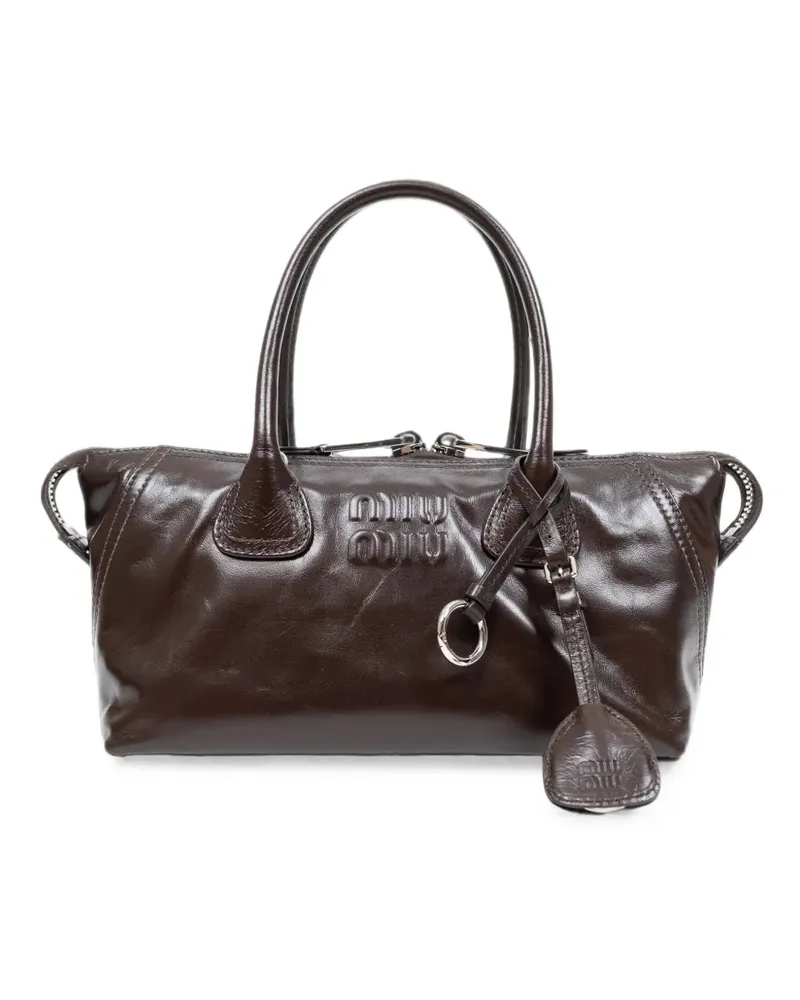 Miu Miu Handtasche aus glänzendem Leder - Braun Braun