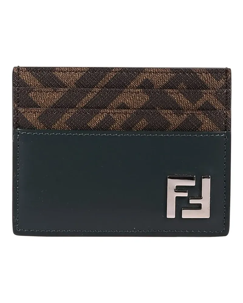 Fendi Kartenetui mit Logo-Schild - Grün Grün