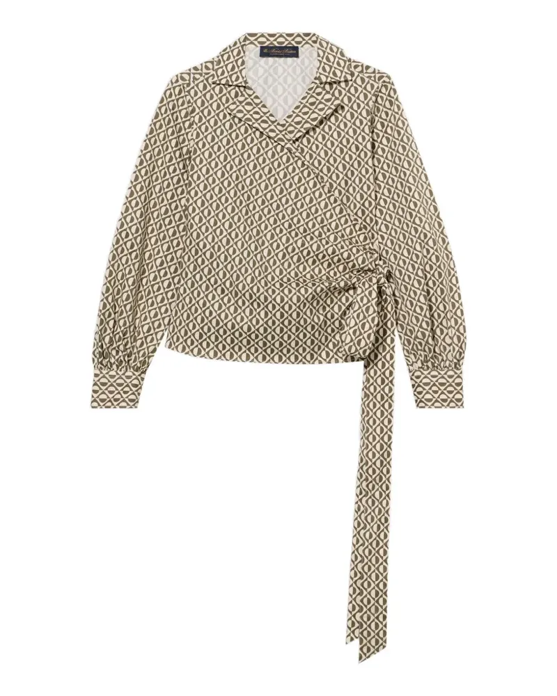 Brooks Brothers optical-print wrap blouse - Grün Grün