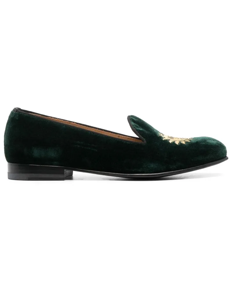 Scarosso Bestickte Loafer - Grün Grün