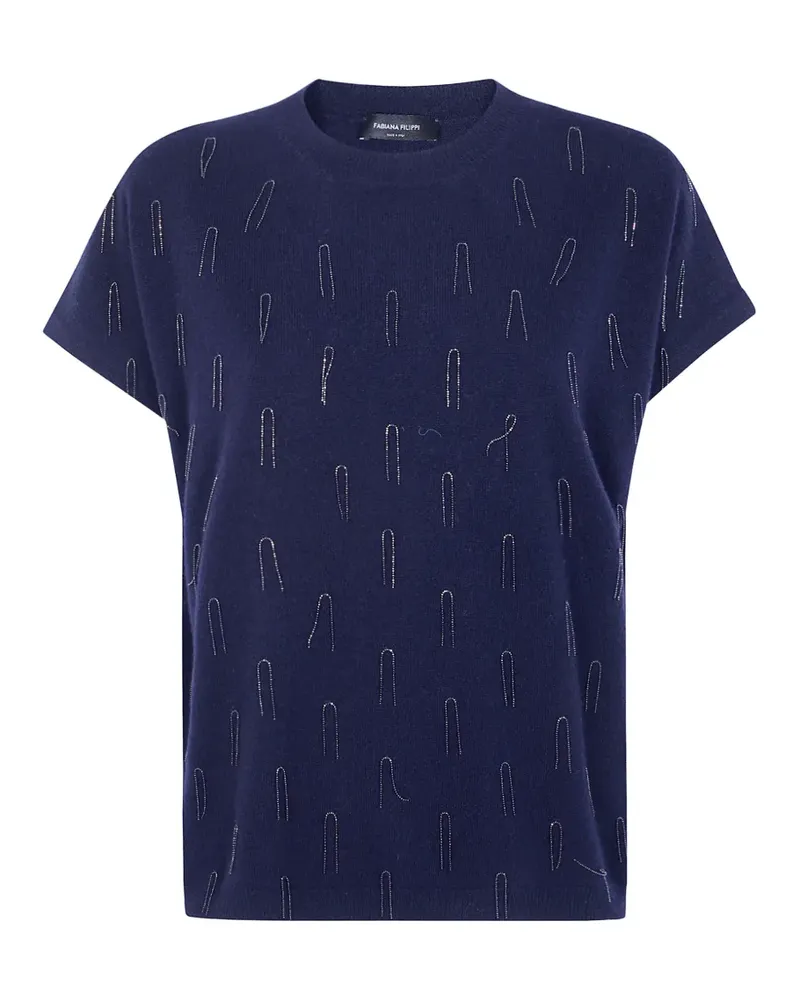 Fabiana Filippi Verziertes T-Shirt - Blau Blau