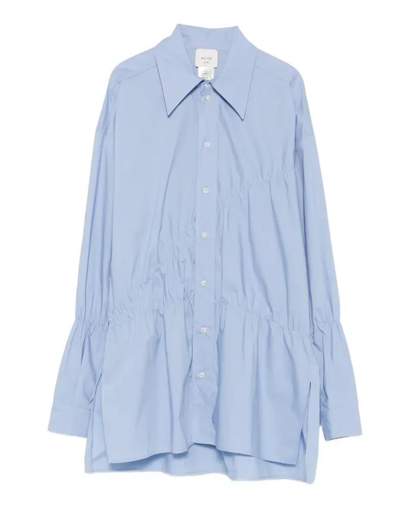 ALYSI gathered poplin shirt - Blau Blau