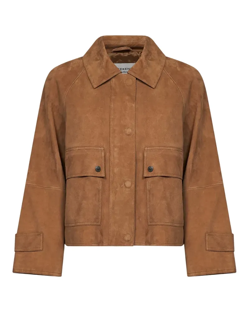 Max Mara raglan-sleeve suede jacket - Braun Braun