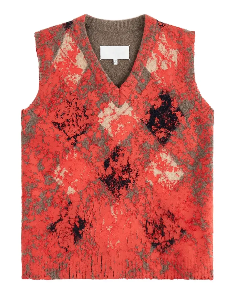 Maison Margiela Weste mit Argyle-Print - Rot Rot