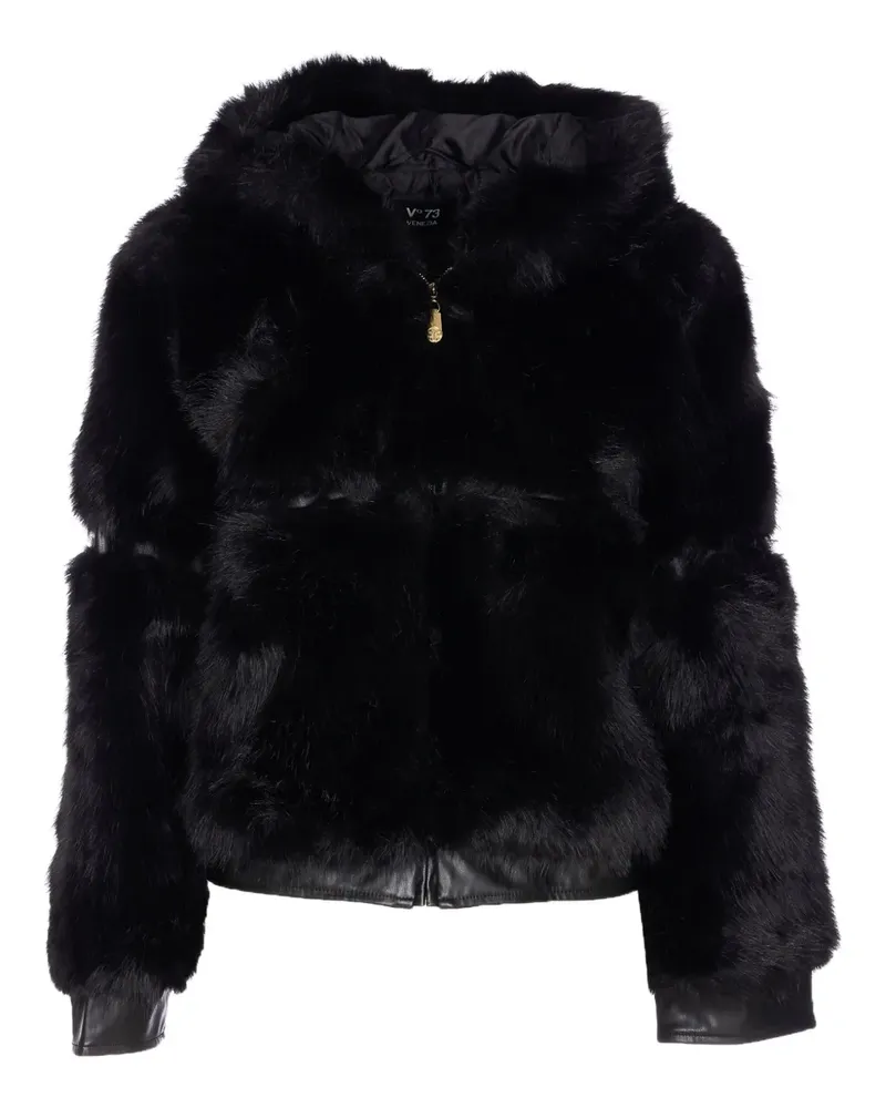 V°73 Penny hooded faux-fur jacket - Schwarz Schwarz