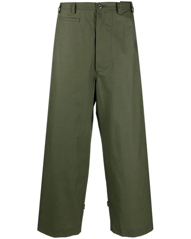 Kenzo Halbhohe Wide-Leg-Hose - Grün Grün